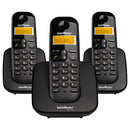 TELEFONE SEM FIO INTELBRAS TS3113 BASE E 2 RAMAIS DECT 6.0 PRETO