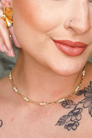 Colar Choker Com Mini Pérolas Na Corrente Banhado Em Ouro 18k Cor:dourado