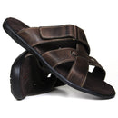 Chinelo Masculino De Couro Chocolate - 10C5001LTCHC