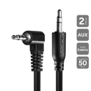 Cabo P2 3.5mm M Para P2 3.5mm M 90° - Preto - 2m - P2pr-2