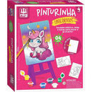 Brinquedo Para Colorir Kit Pinturinha Unicórnios Com Cavalete, Telas, Tintas E Pincel