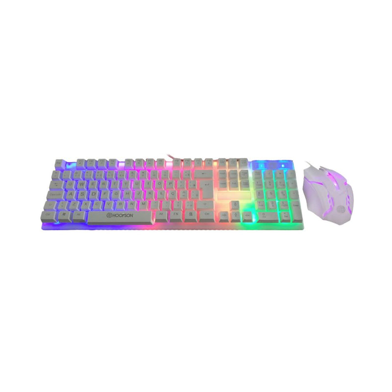 Kit Gamer Led Teclado Com Mouse Dpi 1200 Tpc-096kb Branco Hoopson