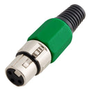 CONECTOR CANNON DE MICROFONE FÊMEA PROFISSIONAL VERDE - PC / 5