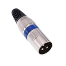 Conector Xlr Macho Linha Azul Metalico Storm 05 Unidades