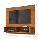 Painel Para Tv Preto Com Nicho Suspenso Nature