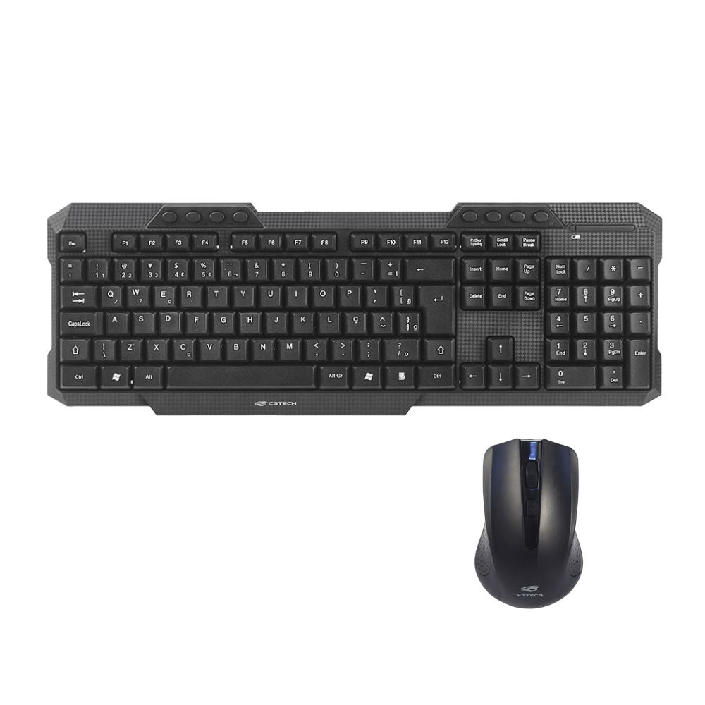 Kit Teclado/mouse Wireless Sem Fio 1000dpi K-w10bk Preto C3tech