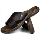 Chinelo Masculino De Couro Chocolate 5200 - DCB5200LTCHC