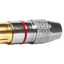 Conector Linha Rca Macho Profissional Vermelho Storm 10 Unidades