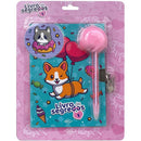 Diário Pets Livro De Segredos Com Cadeado, Caneta Pompom E Adesivos