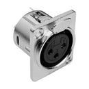 Conector Xlr Painel Cromado Fêmea Mxt 10 Unidades