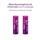 Pilha Recarregável Elgin Aa 2700mah Blister Com 04 Unidades