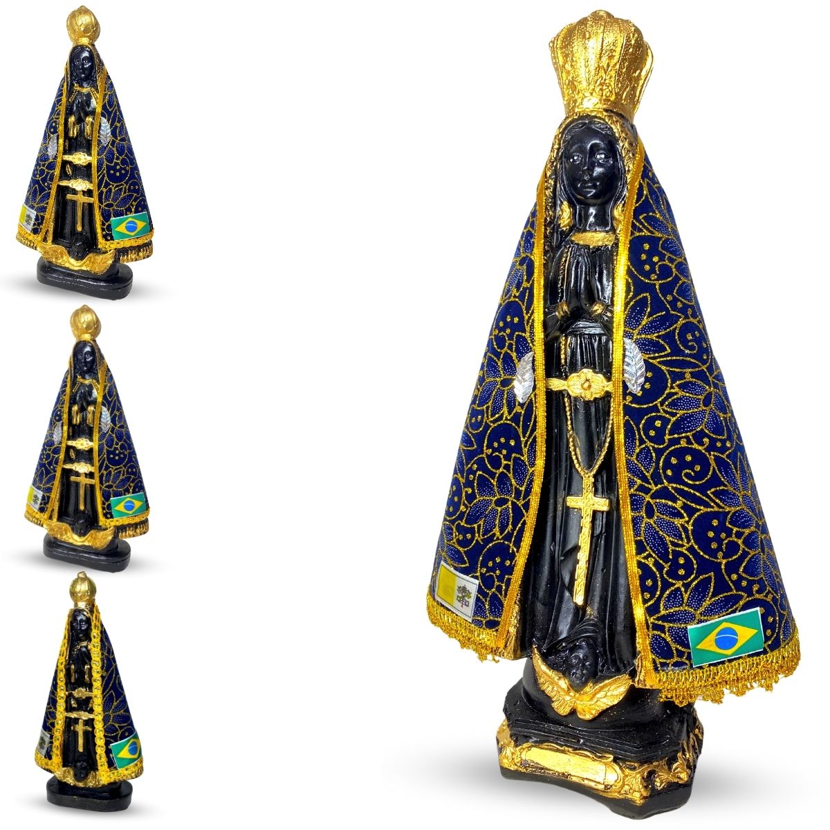 Imagem De Nossa Senhora Aparecida Em Gesso Manto De Veludo
