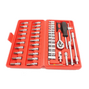 Conjunto Kit Ferramentas Soquete 1/4 46pçs Reparos