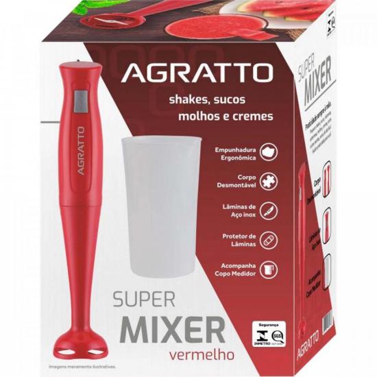 Super Mixer Agratto MXV-01 200W Vermelho 127v