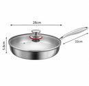 Frigideira 28cm Com Tampa Antiaderente Panela Aço Inox