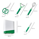 Conjunto 5 Peças Utensílios Ralador Tesoura Faca Suporte