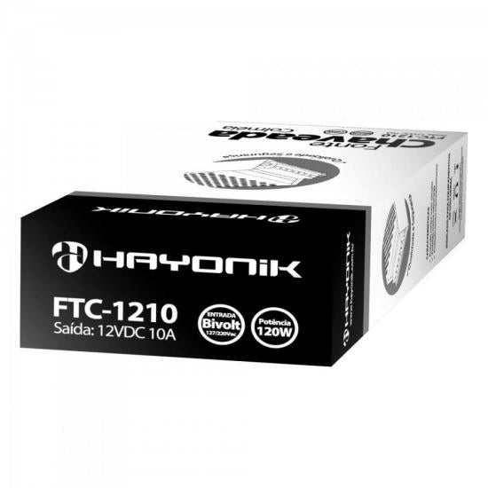 Fonte Colmeia Hayonik FTC1210 12VDC 10A 120W Bivolt Automática