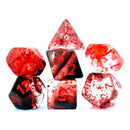 Conjunto 7 Dados Rpg Transparente Vermelho Tabuleiro