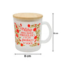 Caneca Xícara Vidro Com Tampa Presente Dia Das Mães