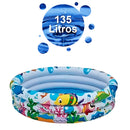 Piscina Inflável Redonda Animais Marinhos Infantil 135litros