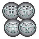 JOGO BOTTOM/ EMBLEMA PARA CALOTA TOYOTA 51MM DEGRADE 4 PEÇAS RESINADO