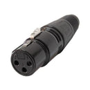 Conector Xlr Fema Linha Corpo Preto Metalico Storm 10 Unidades