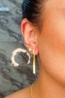 Brinco De Fita Com Zircônia Banhado Em Ouro 18k Cor:dourado