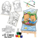 Brinquedo Para Colorir Capivara Kit Pintura Com Telas, Cards, Pincel E Tintas