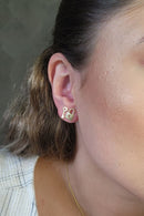 Brinco Duo Chave E Cadeado Banhado Em Ouro 18k Cor:dourado