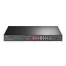 Switch Não Gerenciável C/ 16p 10/100mbps Poe+ E 2p Gigabit Tl-sl1218p Smb
