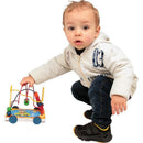 Brinquedo Pedagógico Carrinho Aramado Madeira 17x13x14,5cm Com 3 Circuitos E 15 Peças