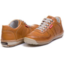 Sapatênis Casual Conforto Couro Marrom Claro - RT3002FLOCAS