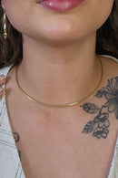 Choker Circular Aro Fino Banhado Em Ouro 18k Cor:dourado