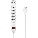 Filtro De Linha Com 6 Tomadas + Usb Tipo A/c 10a