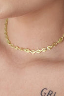 Choker Com Folhas Banhado Em Ouro 18k Cor:dourado