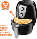 Fritadeira Sem Óleo Air Fryer Mondial AF-34 3,2L 1500W 220V Preto/Inox