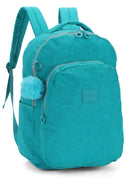 Mochila De Costas Escolar Verde Up4you Com Chaveiro Pompom