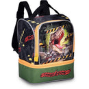 Mochila Infantil Com Rodinha T-rex 3d Grande + Estojo E Lancheira Kit