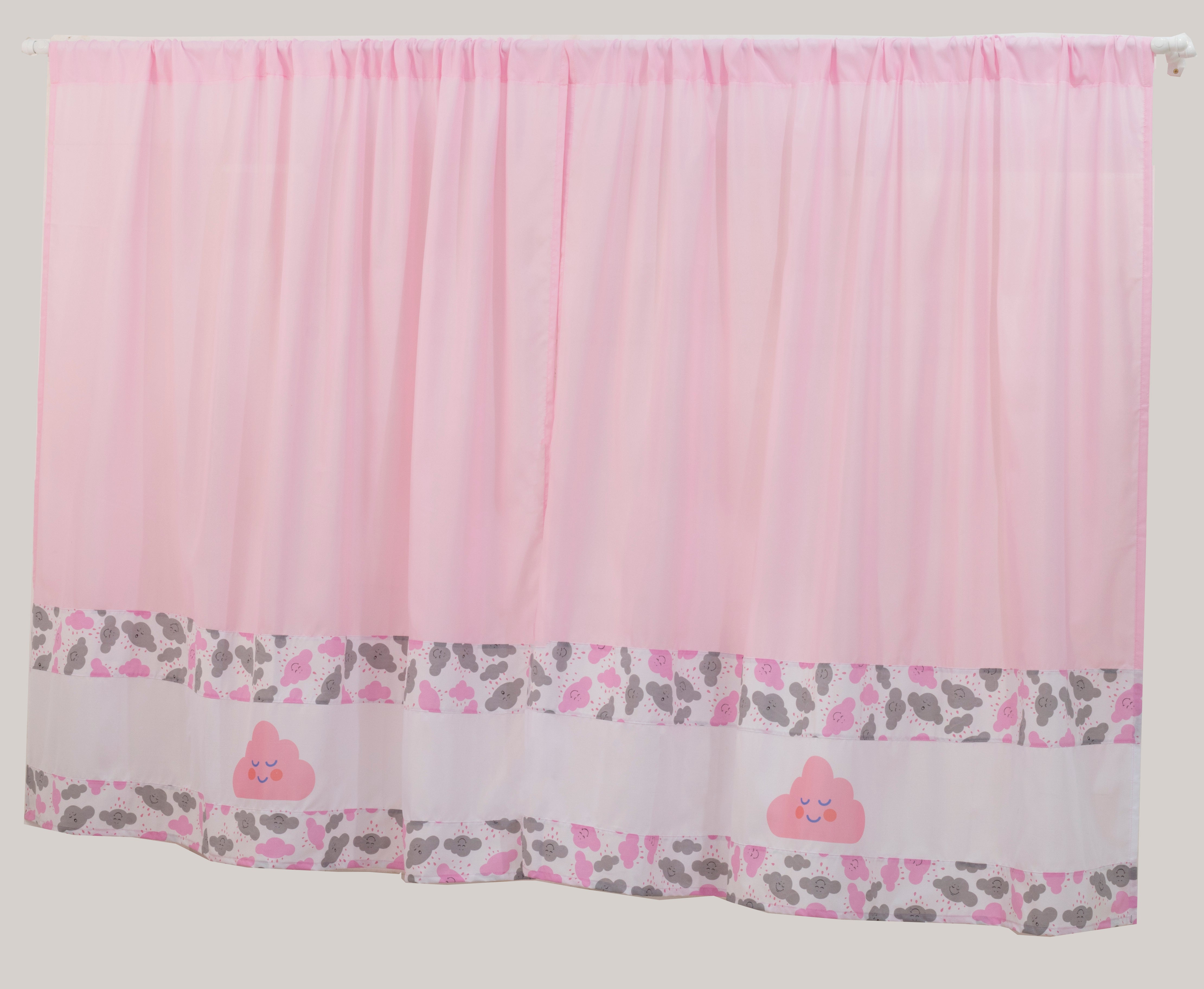 Cortina Infantil Nuvem 2,00m X 1,70m Rosa