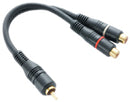 CABO DE ÁUDIO Y 1 RCA MACHO + 2 RCA FÊMEA GOLD 5 MM (GRANEL) - PC / 5