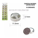Bateria Botão Lr1130 Cartela Com 14 Unidades Flex