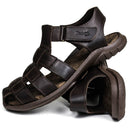 Sandália Papete Masculina De Couro Chocolate - DCB6500LTCHC