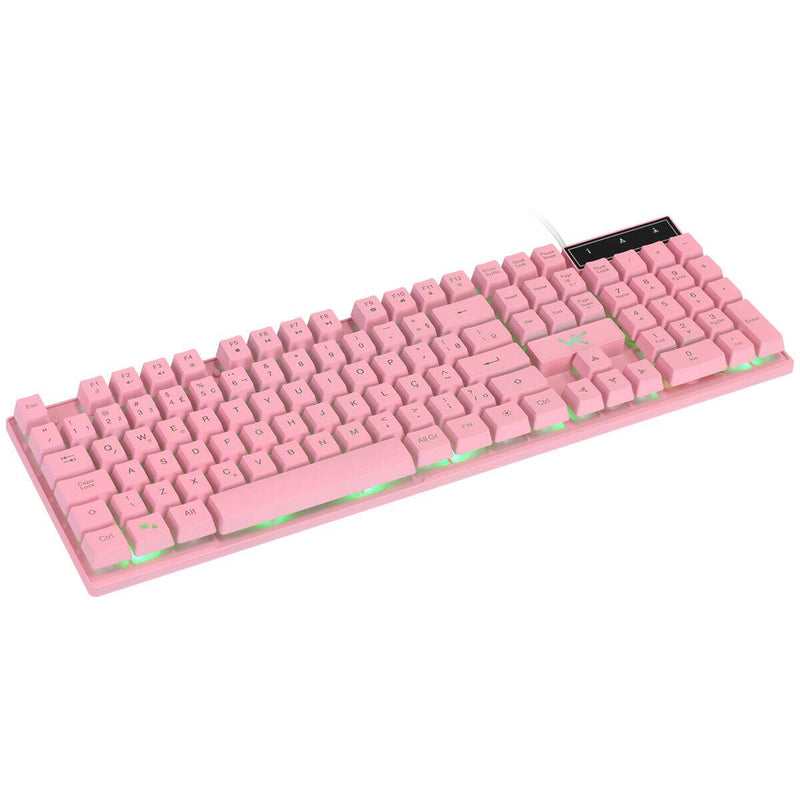 Teclado Gamer Vx Gaming Hydra Branco Abnt2 Multimídia Com Led Vermelho Sensacao Mecanica Usb 1.8m - Gth110bv