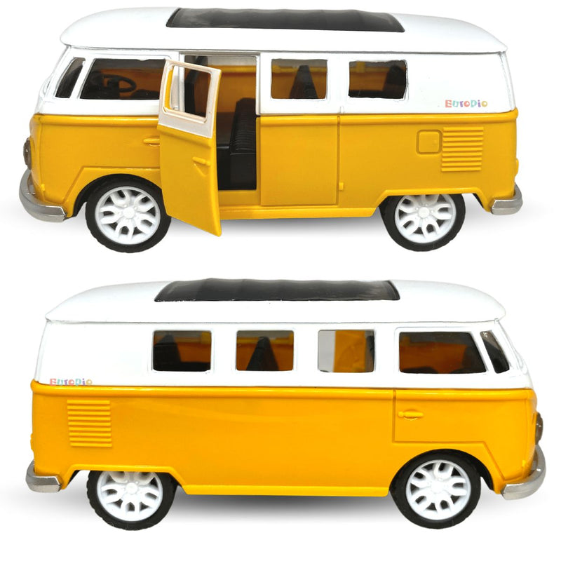 Carrinho Miniatura Kombi De Plástico Rígido Abre A Porta