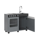 Cozinha De Brinquedo Infantil Mini Cinza Preto