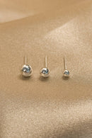 Trio De Brincos Bolinha Em Prata 925 Cor:prateado