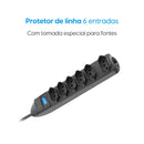 Protetor De Linha 6 Tom. 2p+t Cabo 1,5m Elgin