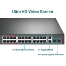 Switch Poe+ C/ 24 Portas 10/100mbps E 2 Portas Gigabit Tl-sl1226p Smb