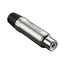 Plug Rca Femea Nickel Preto 10 Un Wireconex