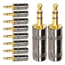 Conector P2 Stereo Metal Preto Gold Storm 10 Unidades